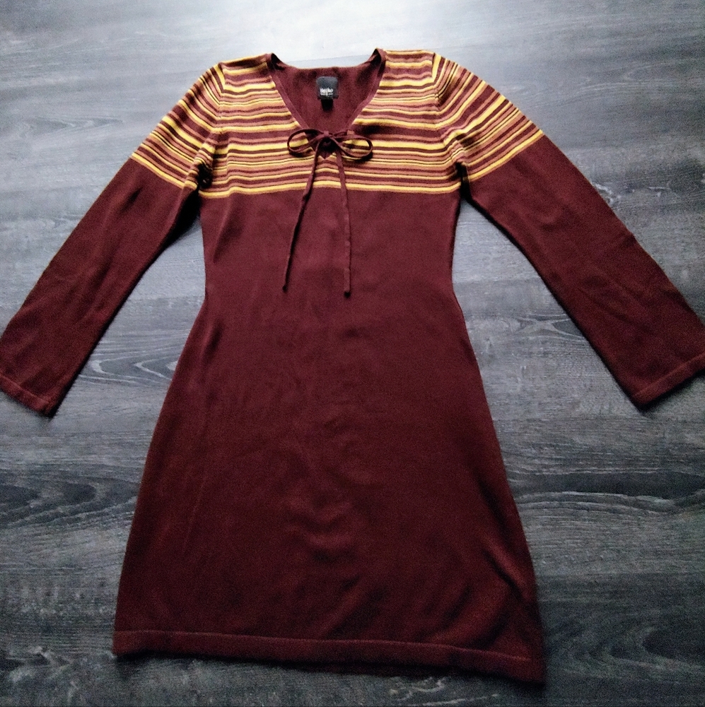 Mossimo brown stripe sweater dress